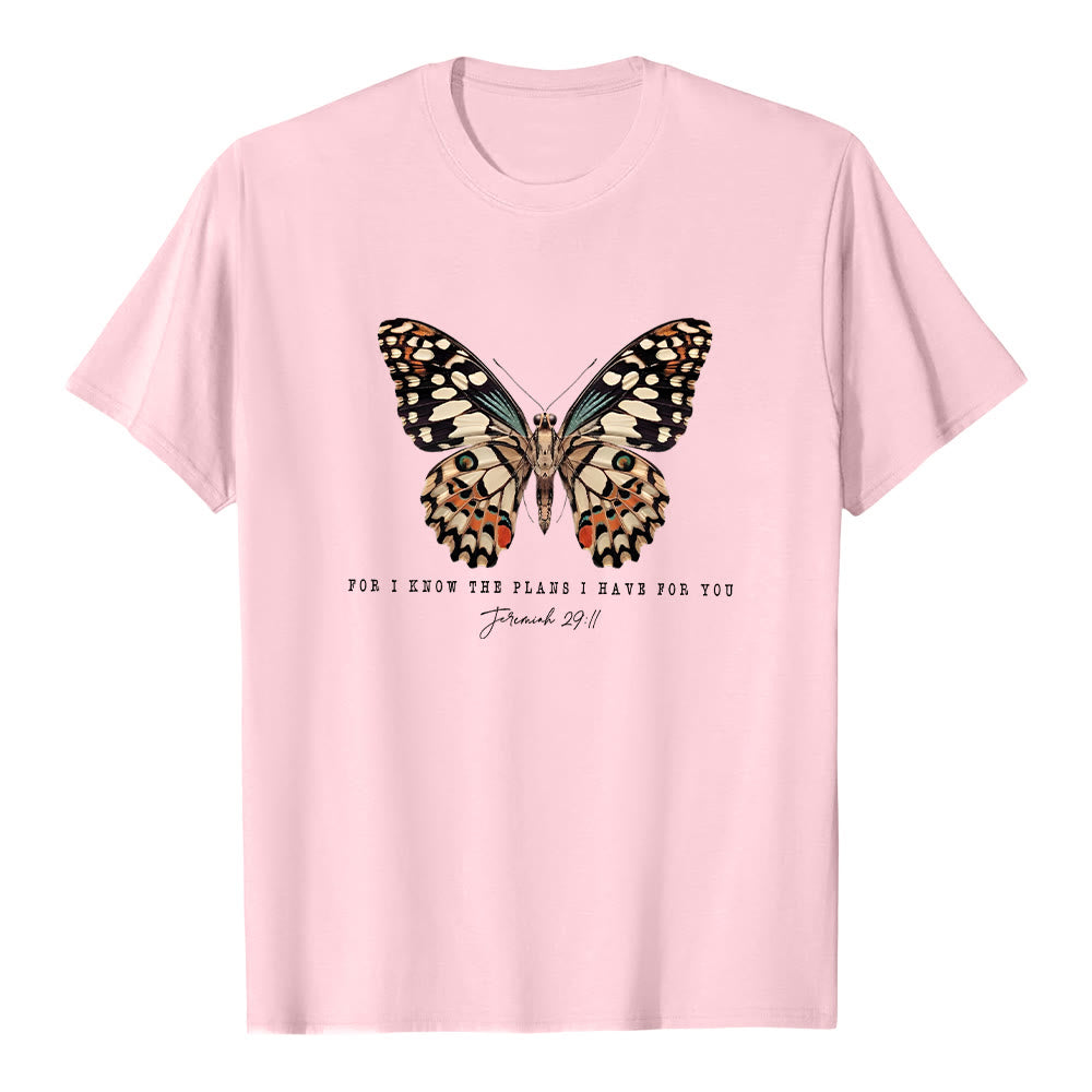 Maglietta a maniche corte con citazione moderna "Butterfly" Christianartworkshop , tratta da Geremia 29:11. - Rosa - 2XL - image 10