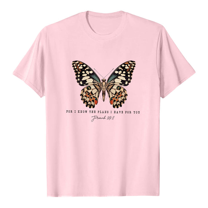 Maglietta a maniche corte con citazione moderna "Butterfly" Christianartworkshop , tratta da Geremia 29:11. - Rosa - 2XL - image 10