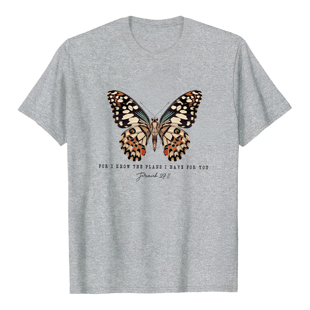Maglietta a maniche corte con citazione moderna "Butterfly" Christianartworkshop , tratta da Geremia 29:11. - Grigio - 2XL - image 15