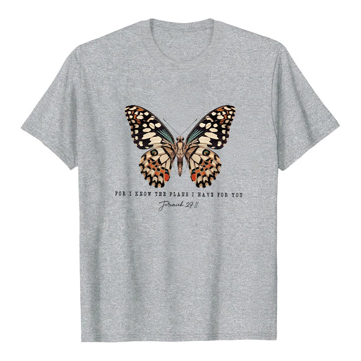 Maglietta a maniche corte con citazione moderna "Butterfly" Christianartworkshop , tratta da Geremia 29:11. - Grigio - 2XL - image 15