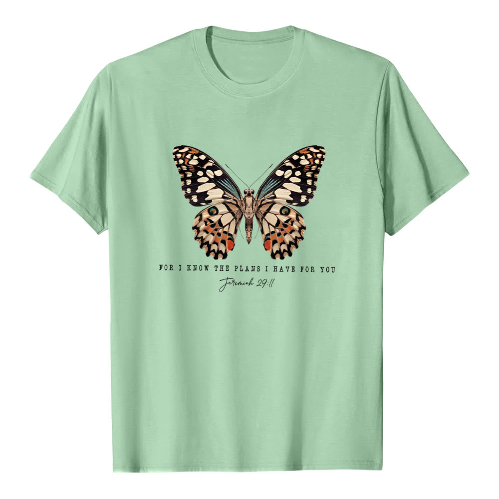 Maglietta a maniche corte con citazione moderna "Butterfly" Christianartworkshop , tratta da Geremia 29:11. - Verde chiaro - 2XL - image 8