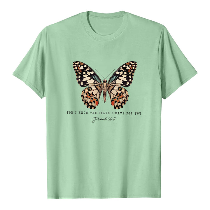 Maglietta a maniche corte con citazione moderna "Butterfly" Christianartworkshop , tratta da Geremia 29:11. - Verde chiaro - 2XL - image 8