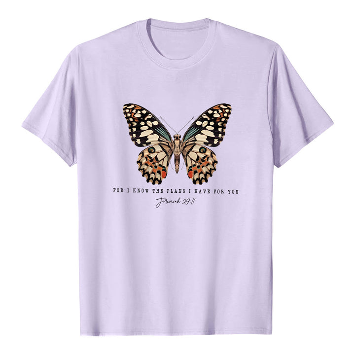 Maglietta a maniche corte con citazione moderna "Butterfly" Christianartworkshop , tratta da Geremia 29:11. - Viola - 2XL - image 12