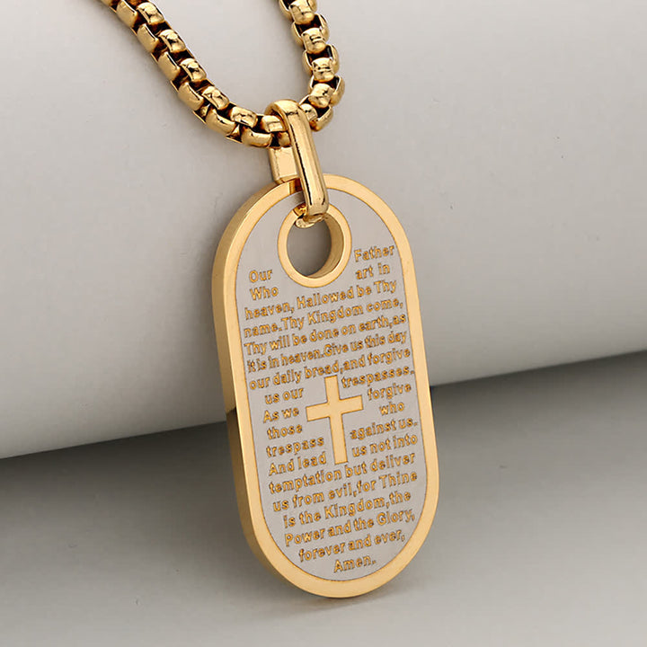 Christianartworkshop Catena per targhetta per cani con incisione di versetti biblici e croce, simbolo di sincero conforto divino. - Oro e argento - image 12