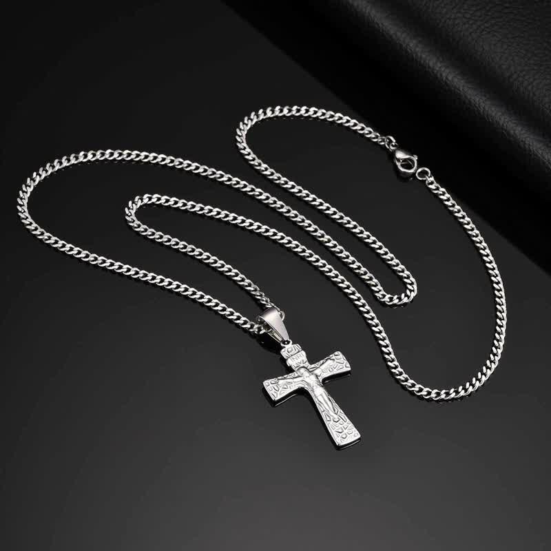 Christianartworkshop Collana con ciondolo a croce e crocifisso, pronta per essere indossata a strati, ricordo di quiete e sacra determinazione. - Crocifisso - image 5