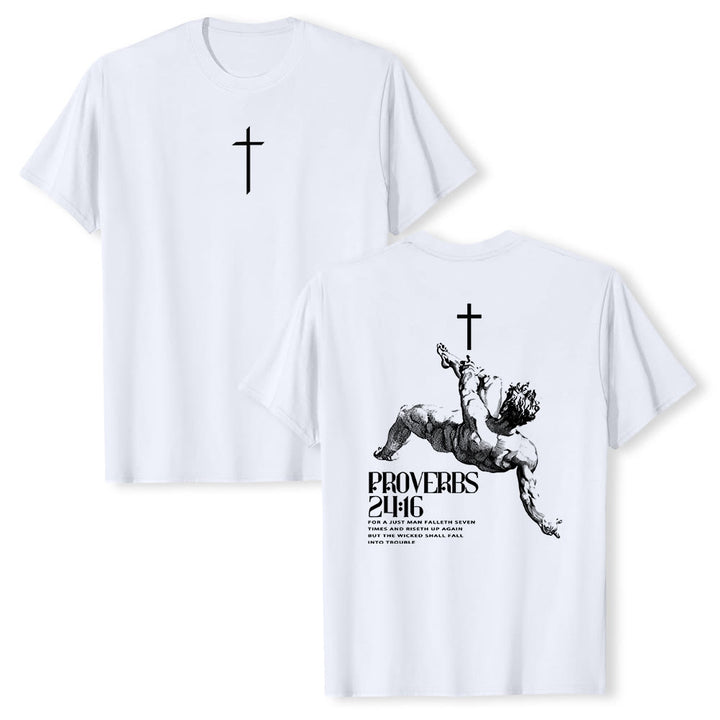 Maglietta cristiana con la scritta "Proverbi 24:16" Christianartworkshop - Bianco - 2XL - image 3