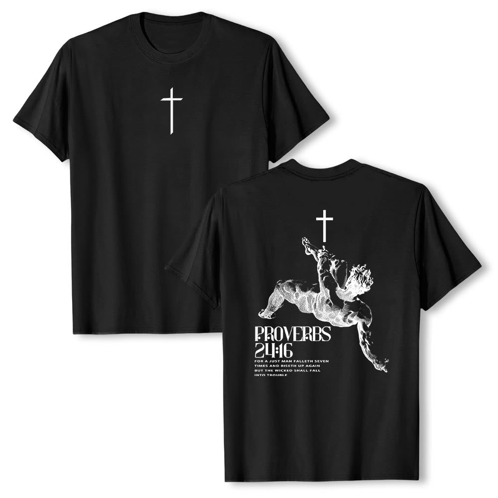 Maglietta cristiana con la scritta "Proverbi 24:16" Christianartworkshop - Nero - 2XL - image 6