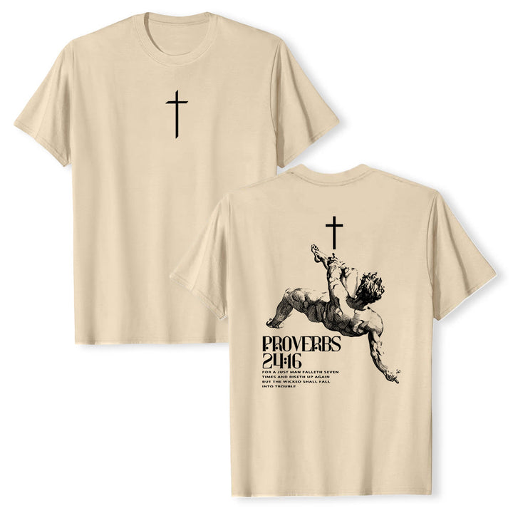 Maglietta cristiana con la scritta "Proverbi 24:16" Christianartworkshop - Beige - 2XL - image 0