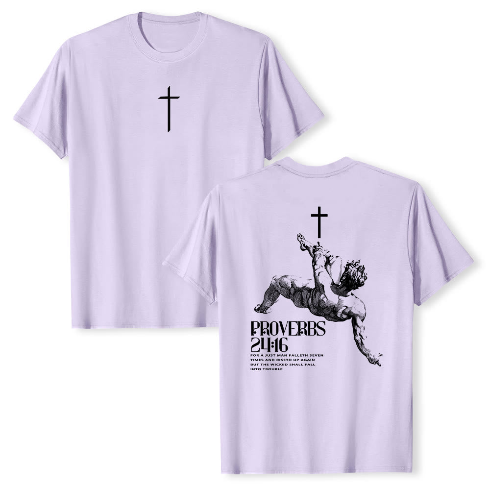 Maglietta cristiana con la scritta "Proverbi 24:16" Christianartworkshop - Viola - 2XL - image 21