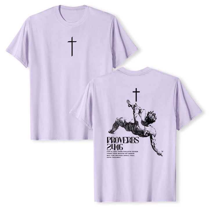 Maglietta cristiana con la scritta "Proverbi 24:16" Christianartworkshop - Viola - 2XL - image 21