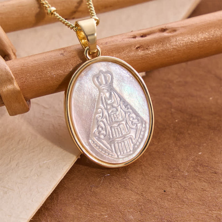 Collana con perle bianche naturali Christianartworkshop : Sacro Cuore, Gesù, Madonna e San Michele - Nostra Signora di Aparecida - image 7
