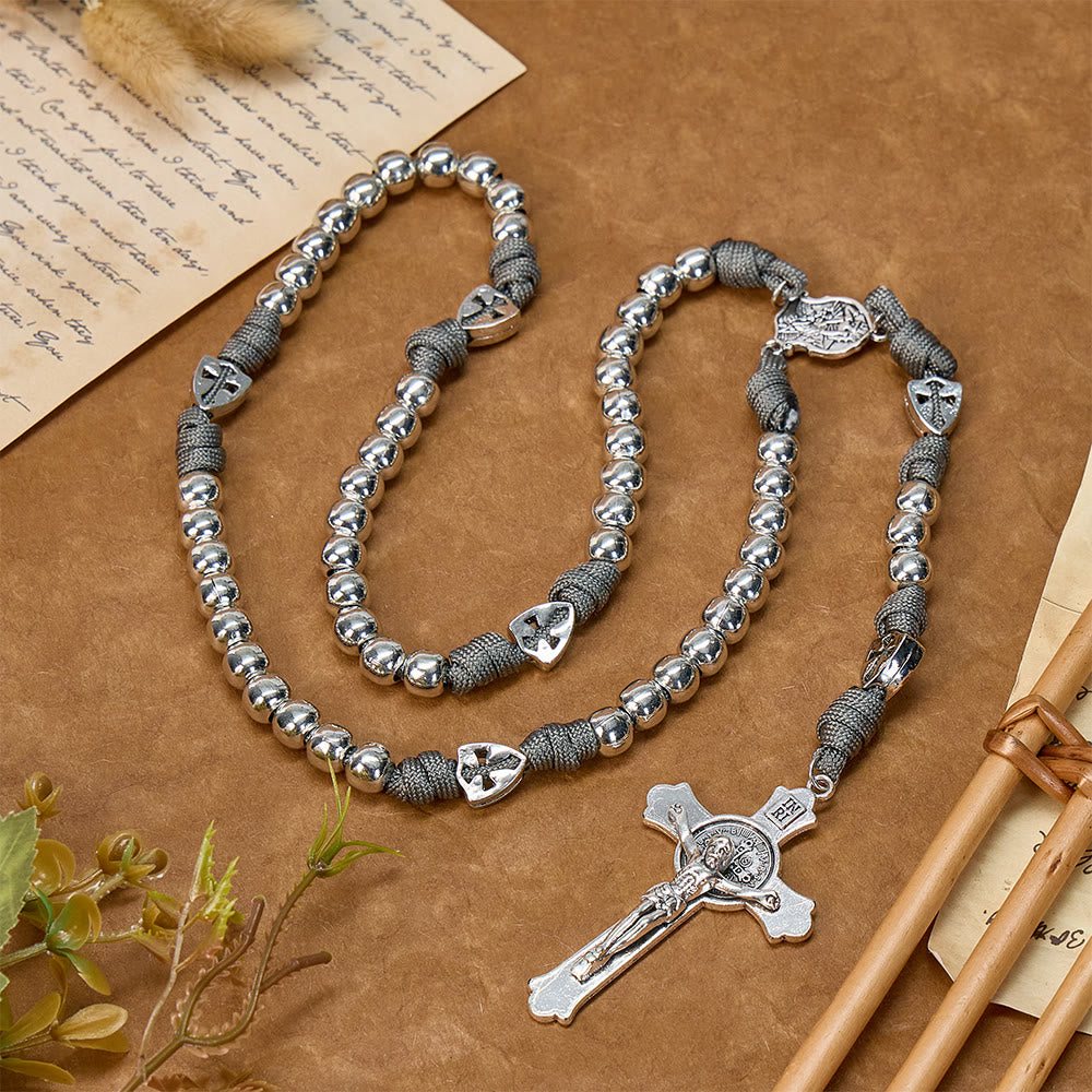 Christianartworkshop Robusto rosario in paracord con crocifisso scolpito: totem di perenne fortificazione divina. - image 11