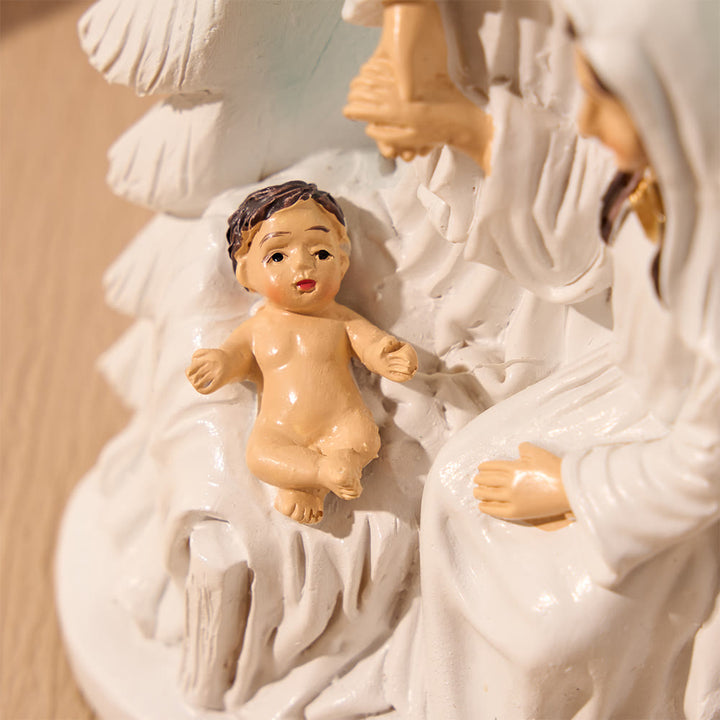 Christianartworkshop Statuina compatta della Sacra Famiglia per il presepe: simbolo di sincera benevolenza natalizia. - image 3