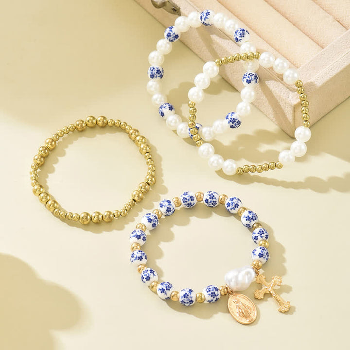 Christianartworkshop Bracciale con crocifisso a strati da indossare tutti i giorni: segno di dolce e intramontabile sacra consolazione. - image 1