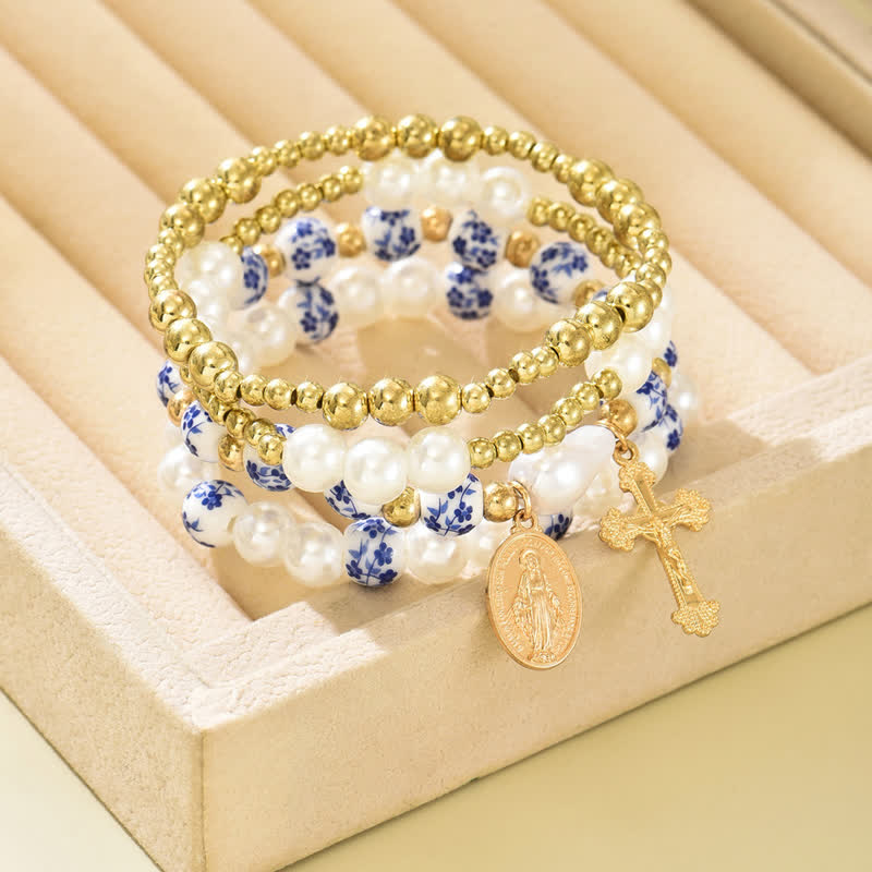 Christianartworkshop Bracciale con crocifisso a strati da indossare tutti i giorni: segno di dolce e intramontabile sacra consolazione. - image 2