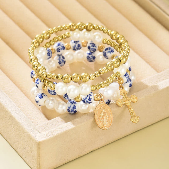 Christianartworkshop Bracciale con crocifisso a strati da indossare tutti i giorni: segno di dolce e intramontabile sacra consolazione. - image 2