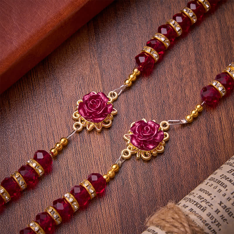 Christianartworkshop Rosario di San Benedetto con rose rosso cremisi: emblema della dolce grazia celeste. - image 6