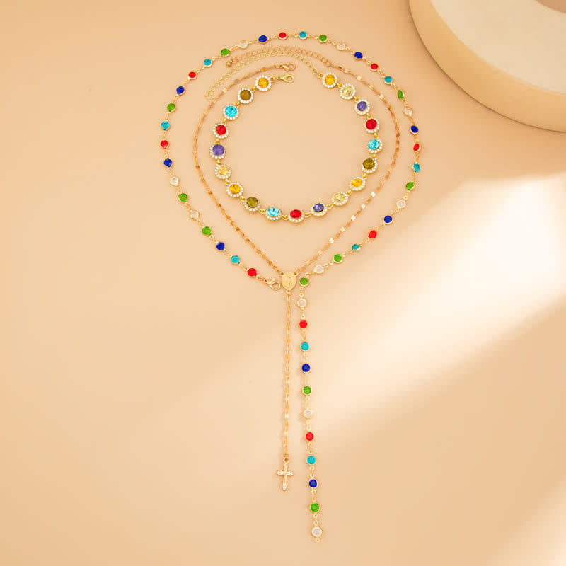 Christianartworkshop Elegante collana a strati con croce a forma di Y: simbolo di calma e pace duratura. - image 3