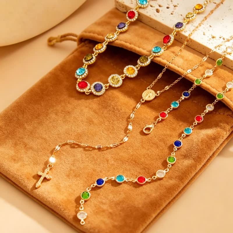 Christianartworkshop Elegante collana a strati con croce a forma di Y: simbolo di calma e pace duratura. - image 4