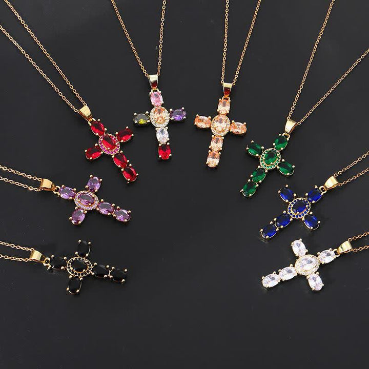 Christianartworkshop Collana con croce di gemme sacre: simbolo di calma e pace duratura - image 3