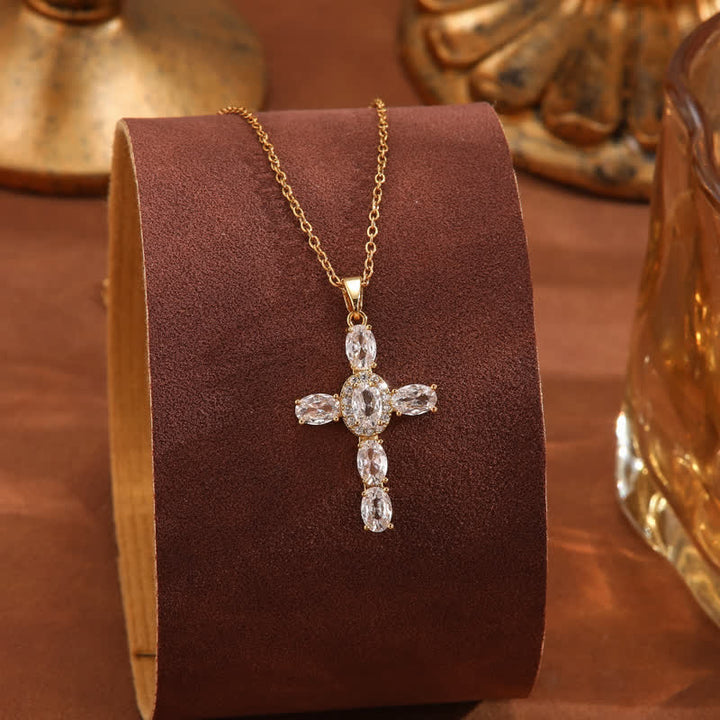 Christianartworkshop Collana con croce di gemme sacre: simbolo di calma e pace duratura - Bianco - image 11