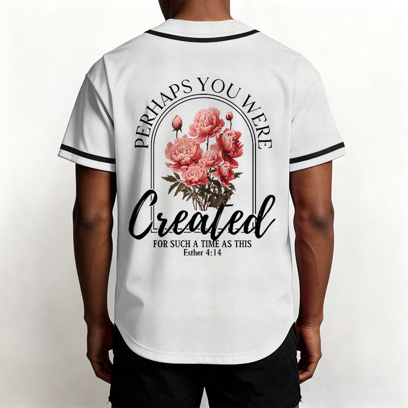 Christianartworkshop "Forse sei stato creato per un tempo come questo" Ester 4:14 Maglia da baseball con stampa di peonia e fede - image 5