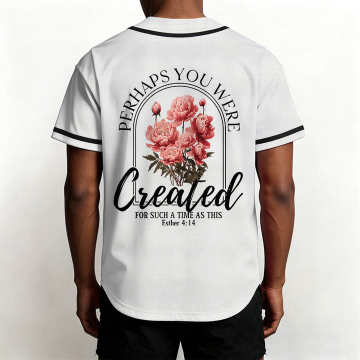 Christianartworkshop "Forse sei stato creato per un tempo come questo" Ester 4:14 Maglia da baseball con stampa di peonia e fede - image 5