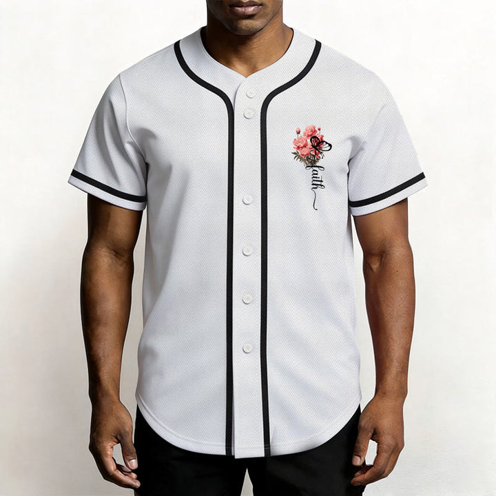 Christianartworkshop "Forse sei stato creato per un tempo come questo" Ester 4:14 Maglia da baseball con stampa di peonia e fede - image 6