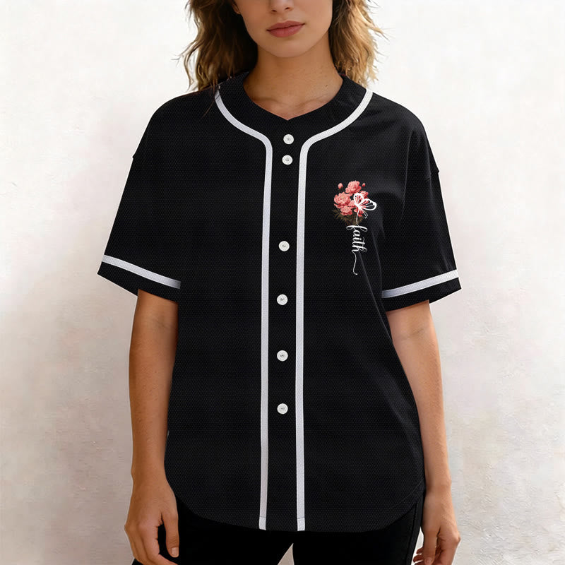 Christianartworkshop "Forse sei stato creato per un tempo come questo" Ester 4:14 Maglia da baseball con stampa di peonia e fede - image 11