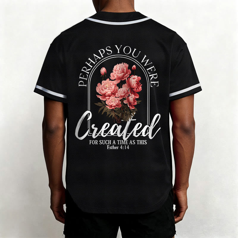Christianartworkshop "Forse sei stato creato per un tempo come questo" Ester 4:14 Maglia da baseball con stampa di peonia e fede - image 12