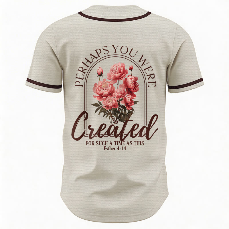 Christianartworkshop "Forse sei stato creato per un tempo come questo" Ester 4:14 Maglia da baseball con stampa di peonia e fede - image 15