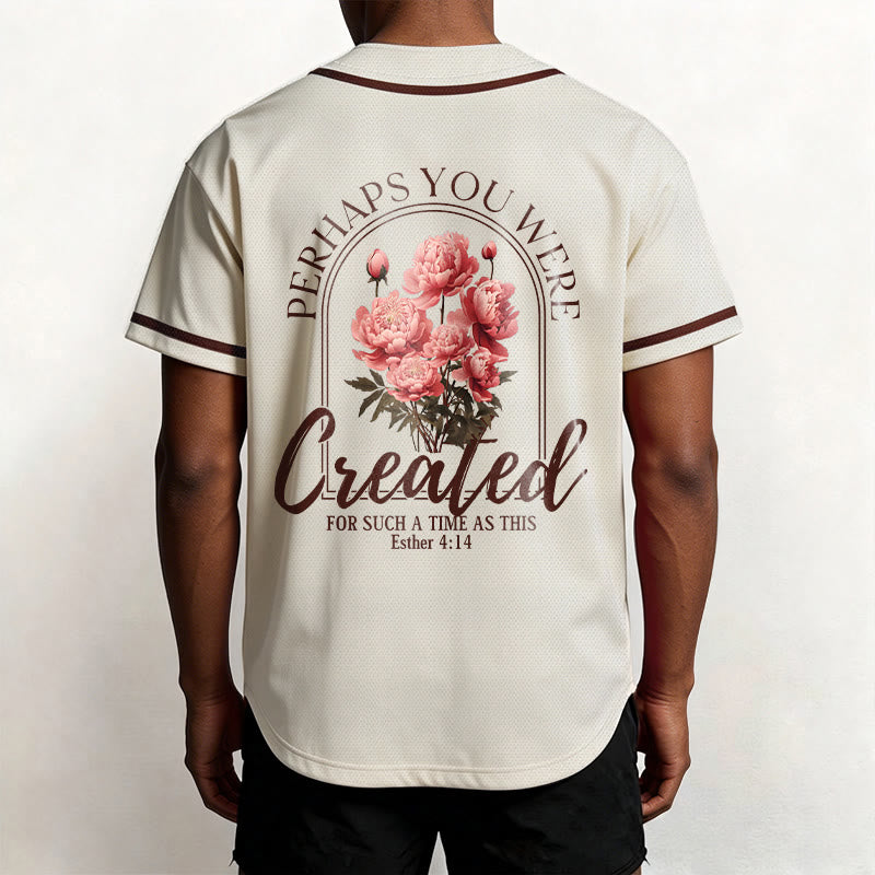 Christianartworkshop "Forse sei stato creato per un tempo come questo" Ester 4:14 Maglia da baseball con stampa di peonia e fede - image 19