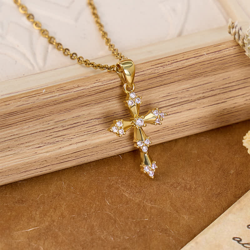 Christianartworkshop Collana leggera e delicata con croce di cristallo: simbolo di eterna e sacra consolazione - Attraverso - image 0