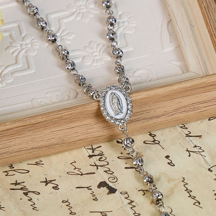 Christianartworkshop Collana con medaglione e perline della Sacra Madonna: simbolo di calma e pace duratura. - image 17