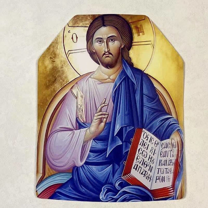 Christianartworkshop Adesivo con icona di figura sacra classica: simbolo di protezione divina - Cristo Pantocratore seduto - image 7