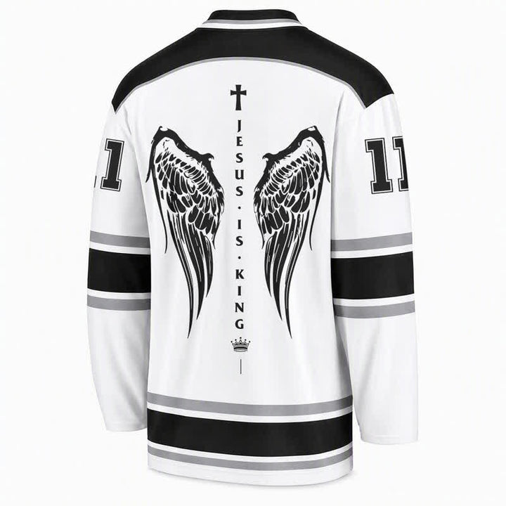 Christianartworkshop Maglia da hockey streetwear monocromatica "Jesus Is King" - image 2