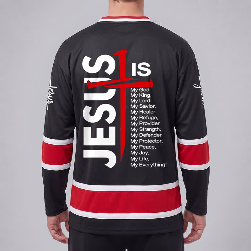 Christianartworkshop Maglia da hockey nera con la scritta "Gesù Croce" - image 4