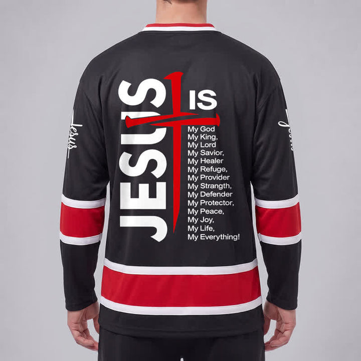 Christianartworkshop Maglia da hockey nera con la scritta "Gesù Croce" - image 4