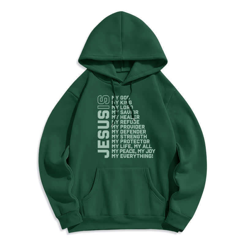 Christianartworkshop Felpa con cappuccio foderata in pile "Jesus Is Statement" stile streetwear - Verde - 2XL - image 4