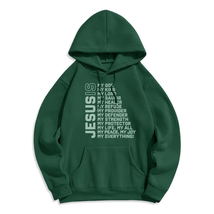 Christianartworkshop Felpa con cappuccio foderata in pile "Jesus Is Statement" stile streetwear - Verde - 2XL - image 4