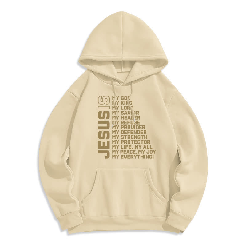 Christianartworkshop Felpa con cappuccio foderata in pile "Jesus Is Statement" stile streetwear - Beige - 2XL - image 6
