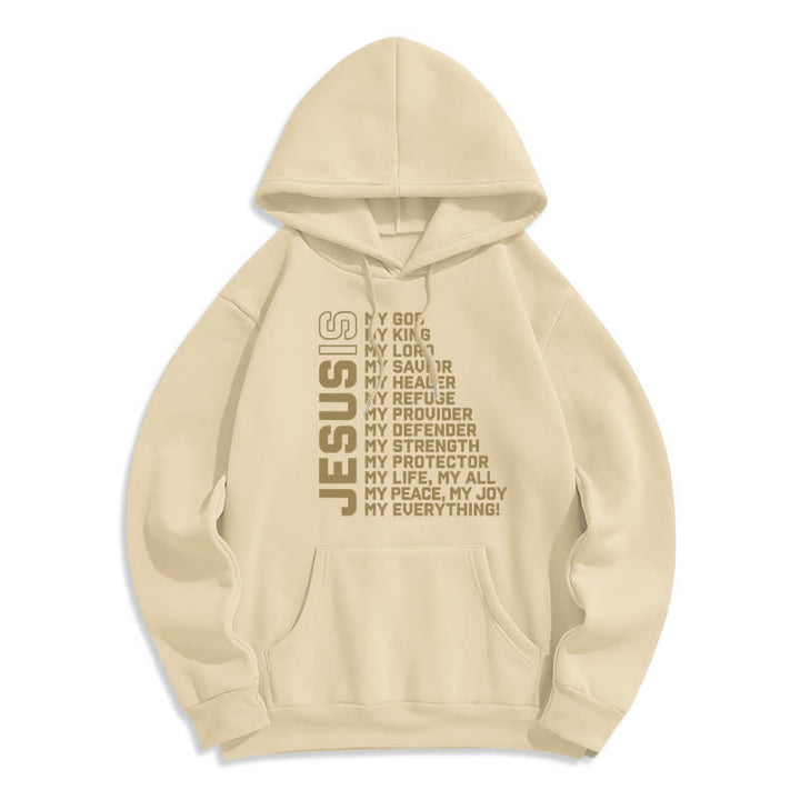 Christianartworkshop Felpa con cappuccio foderata in pile "Jesus Is Statement" stile streetwear - Beige - 2XL - image 6