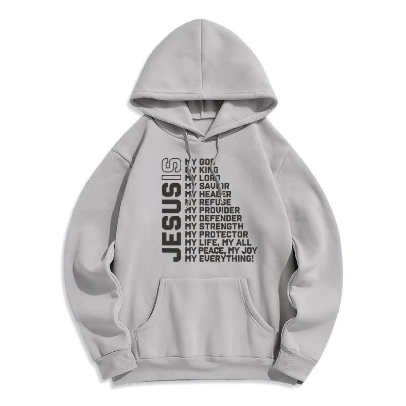 Christianartworkshop Felpa con cappuccio foderata in pile "Jesus Is Statement" stile streetwear - Grigio - 2XL - image 7