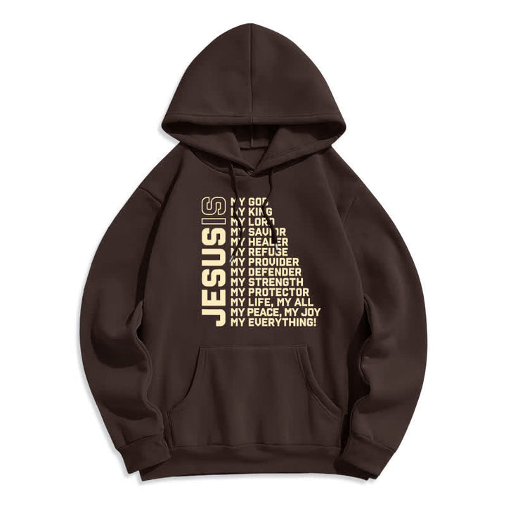 Christianartworkshop Felpa con cappuccio foderata in pile "Jesus Is Statement" stile streetwear - Marrone - 2XL - image 0