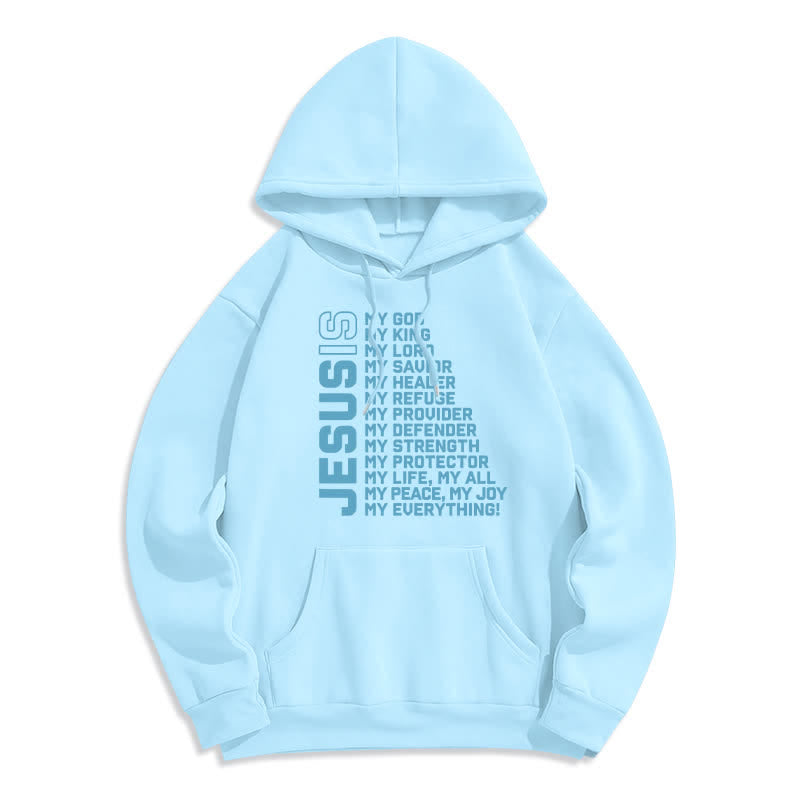 Christianartworkshop Felpa con cappuccio foderata in pile "Jesus Is Statement" stile streetwear - Blu - 2XL - image 5
