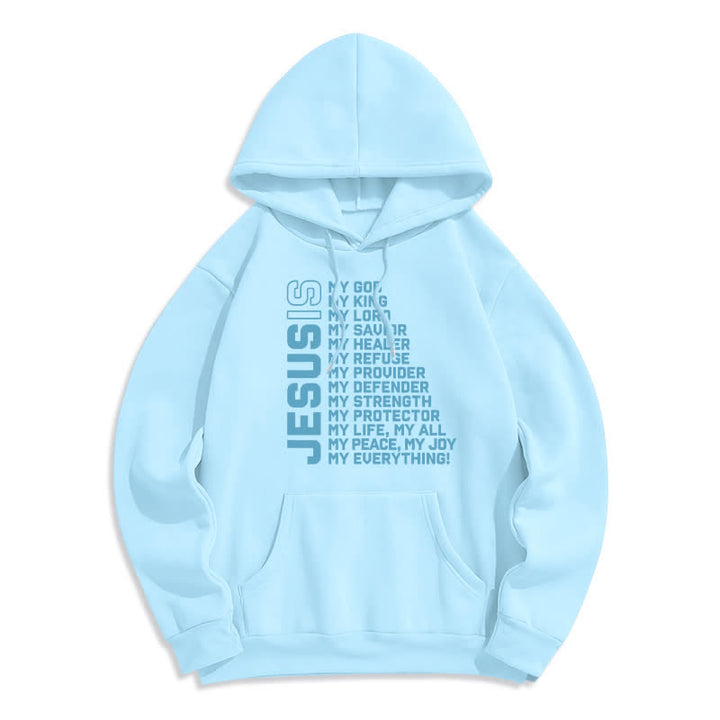 Christianartworkshop Felpa con cappuccio foderata in pile "Jesus Is Statement" stile streetwear - Blu - 2XL - image 5