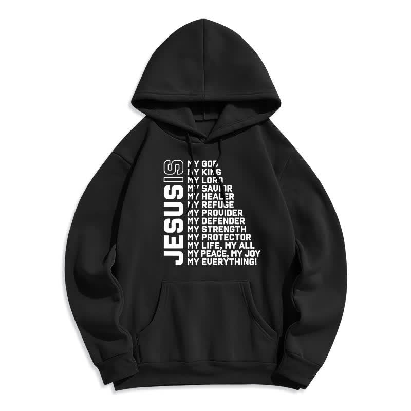 Christianartworkshop Felpa con cappuccio foderata in pile "Jesus Is Statement" stile streetwear - Nero - 2XL - image 2