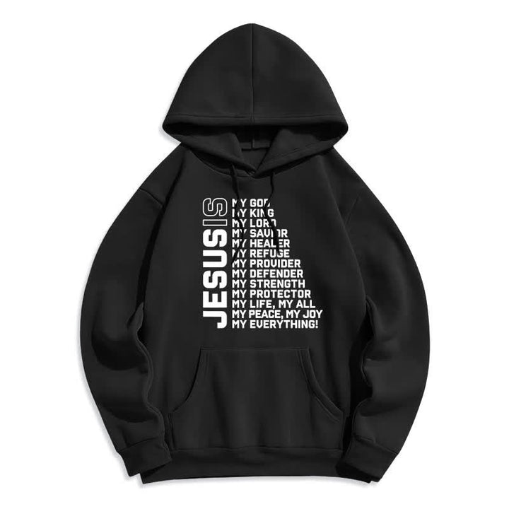 Christianartworkshop Felpa con cappuccio foderata in pile "Jesus Is Statement" stile streetwear - Nero - 2XL - image 2