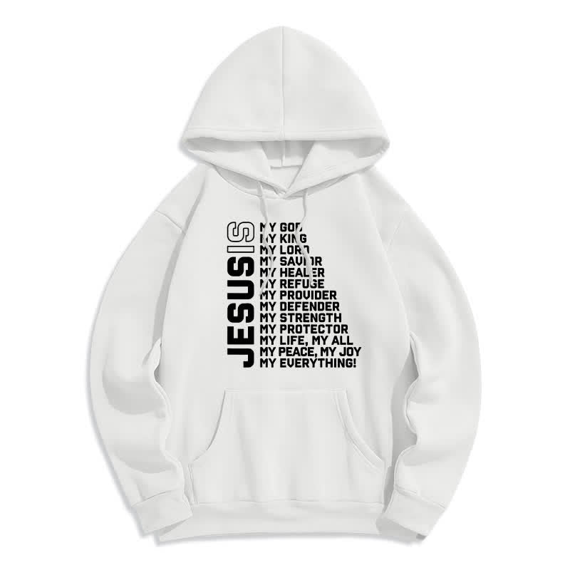 Christianartworkshop Felpa con cappuccio foderata in pile "Jesus Is Statement" stile streetwear - Bianco - 2XL - image 1