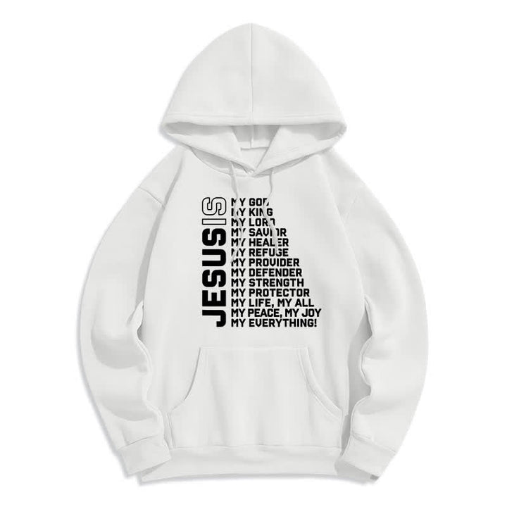 Christianartworkshop Felpa con cappuccio foderata in pile "Jesus Is Statement" stile streetwear - Bianco - 2XL - image 1